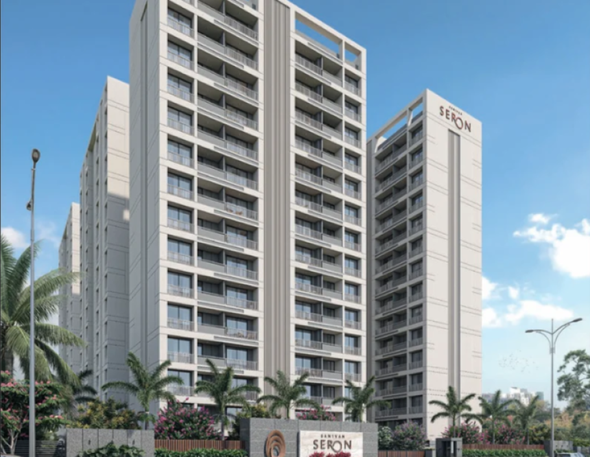Santvan Seron – Residential 3 BHK Skyline Flats in Surat Offering Elevated Urban Living